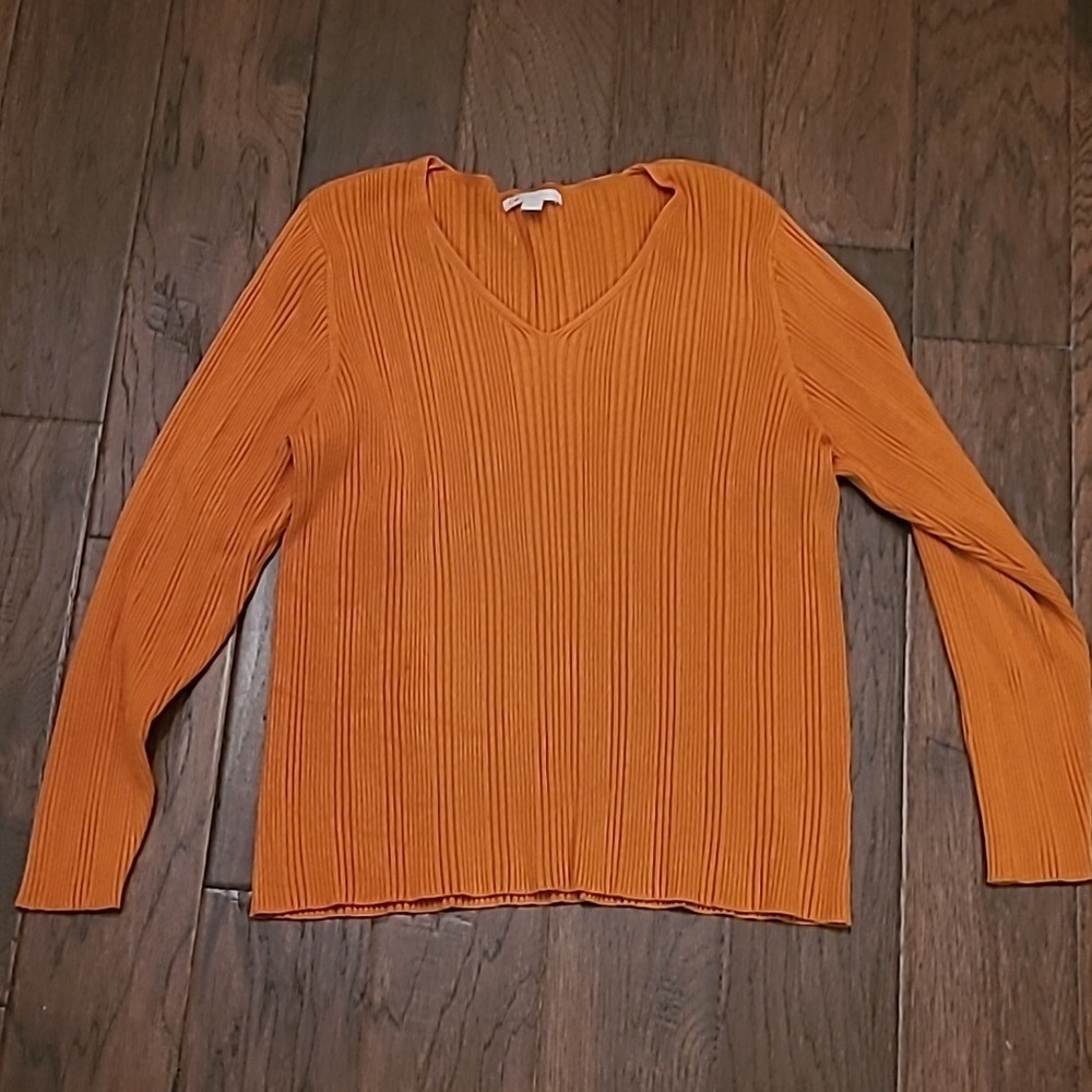 💥3for$12💥 Cato women's orange ribbed sweater size 18/20W